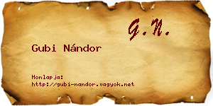 Gubi Nándor névjegykártya