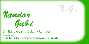 nandor gubi business card